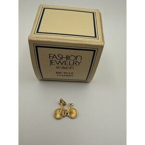 1981 Authentic Avon Goldtone 2 wheel bicycle VINTAGE Jewelry NOS in Box Genuine